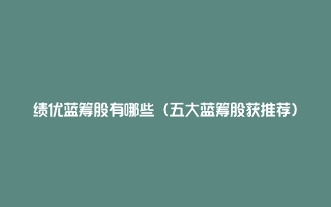 绩优蓝筹股有哪些(五大蓝筹股获推荐)