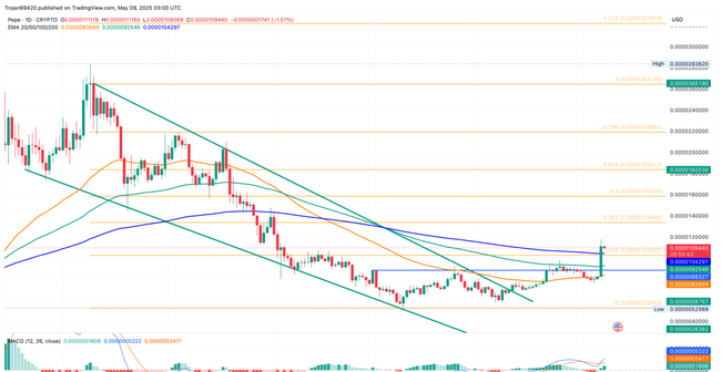 PEPE币飙升35%！binance65%交易者押注：还将暴涨22%！